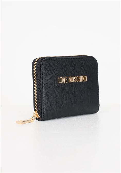 Black women's wallet with metal lettering logo LOVE MOSCHINO | JC5702PP1LLD0000